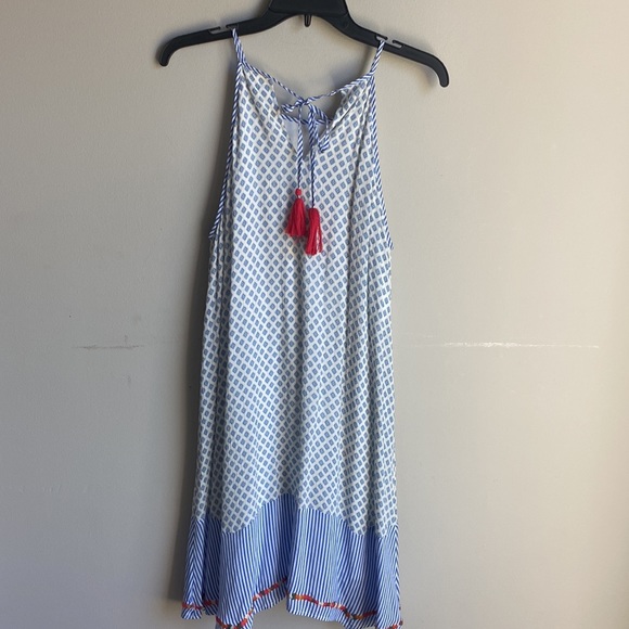 Morgan Claire blue embroidered sleeveless sundress Large - Picture 3 of 3